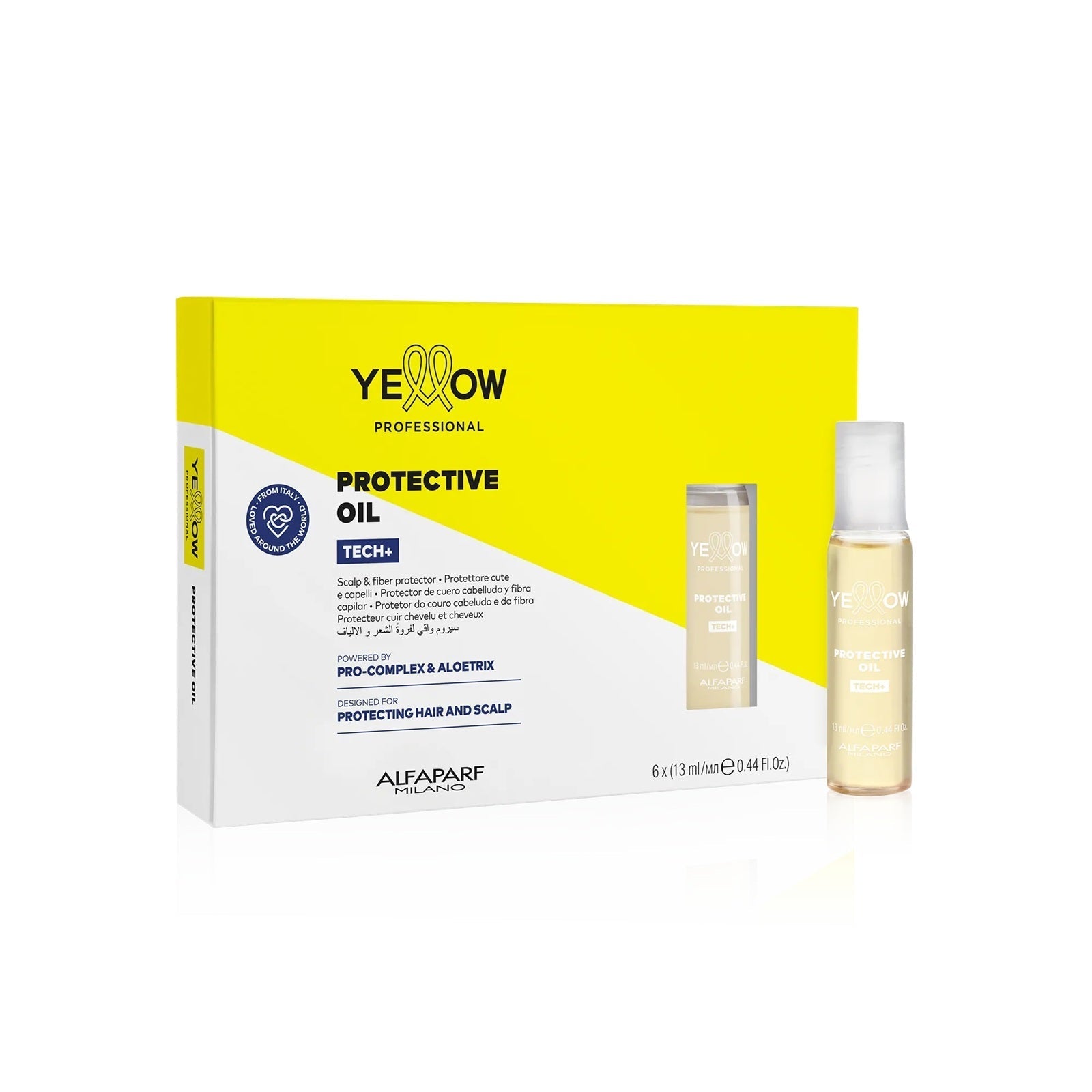 Ulei protector pentru scalp și păr | Alfaparf Yellow Protective Oil Tech+ 6×13 ml