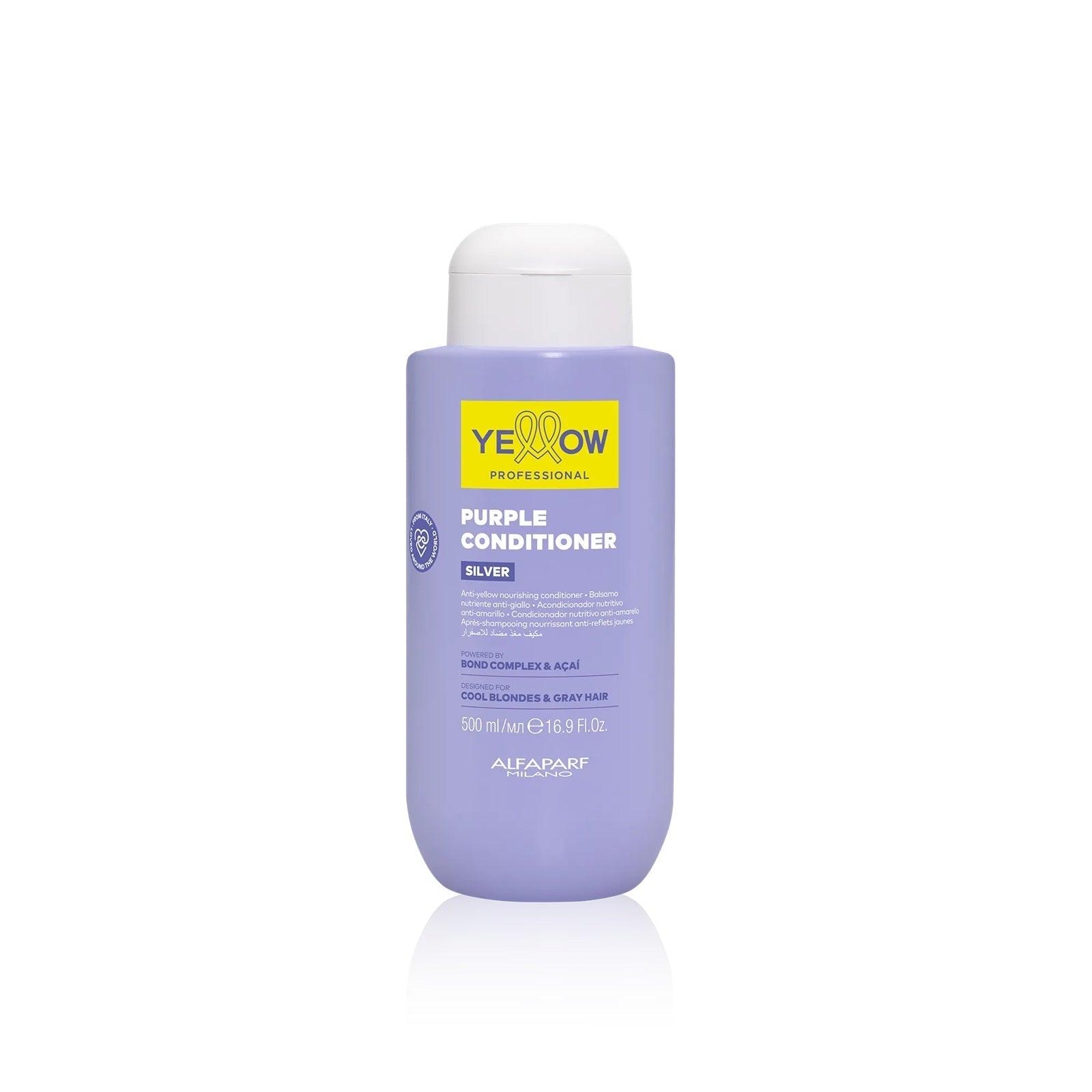 Balsam pentru neutralizarea tonurilor calde | Alfaparf Yellow Professional Purple Conditioner Silver 500 ml