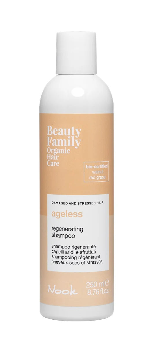 Șampon organic regenerare păr uscat si deteriorat | Nook Beauty Family Ageless Regenerating Shampoo 250ml