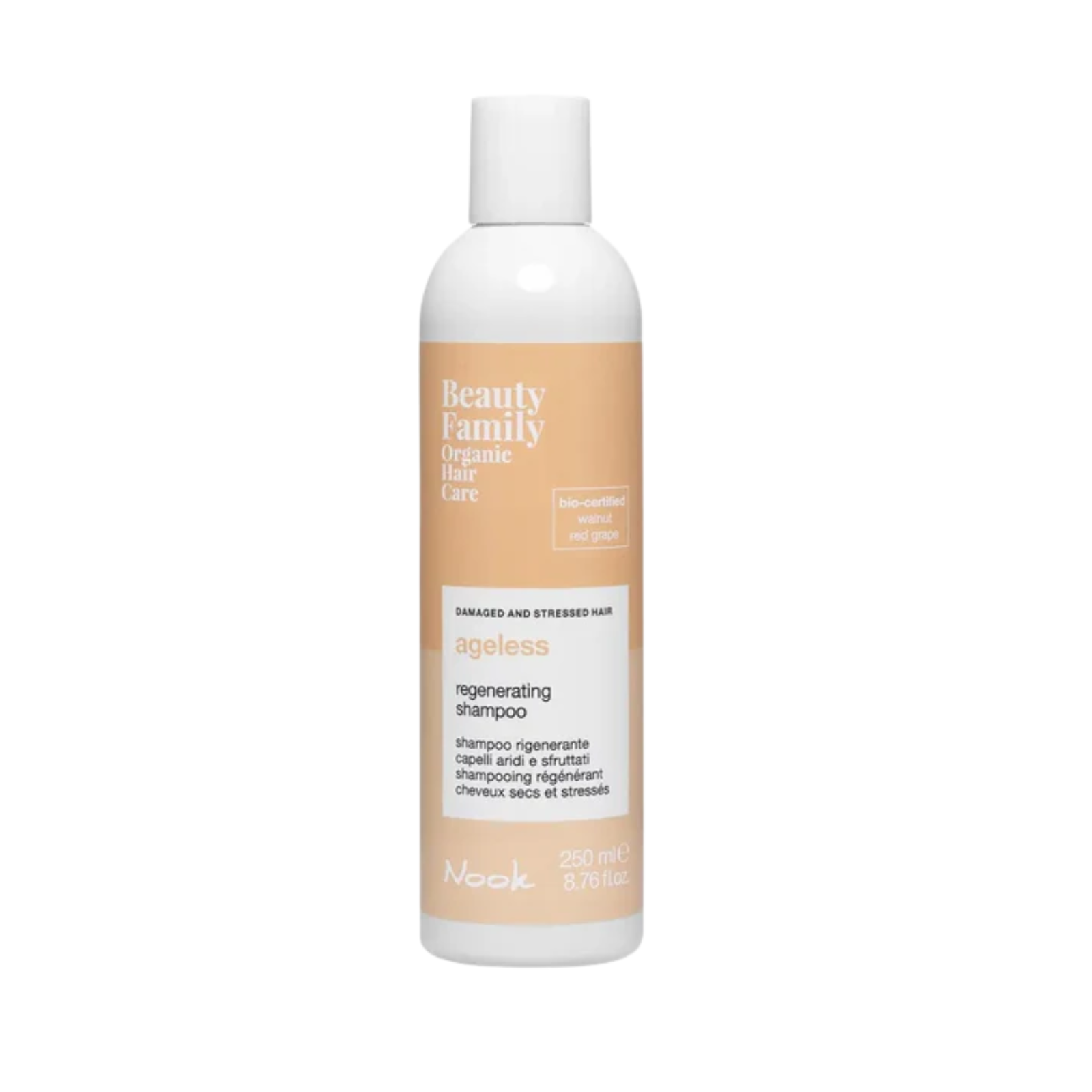Șampon organic regenerare păr uscat si deteriorat Nook Beauty Family Ageless Regenerating Shampoo 250ml  Beautifier Romania