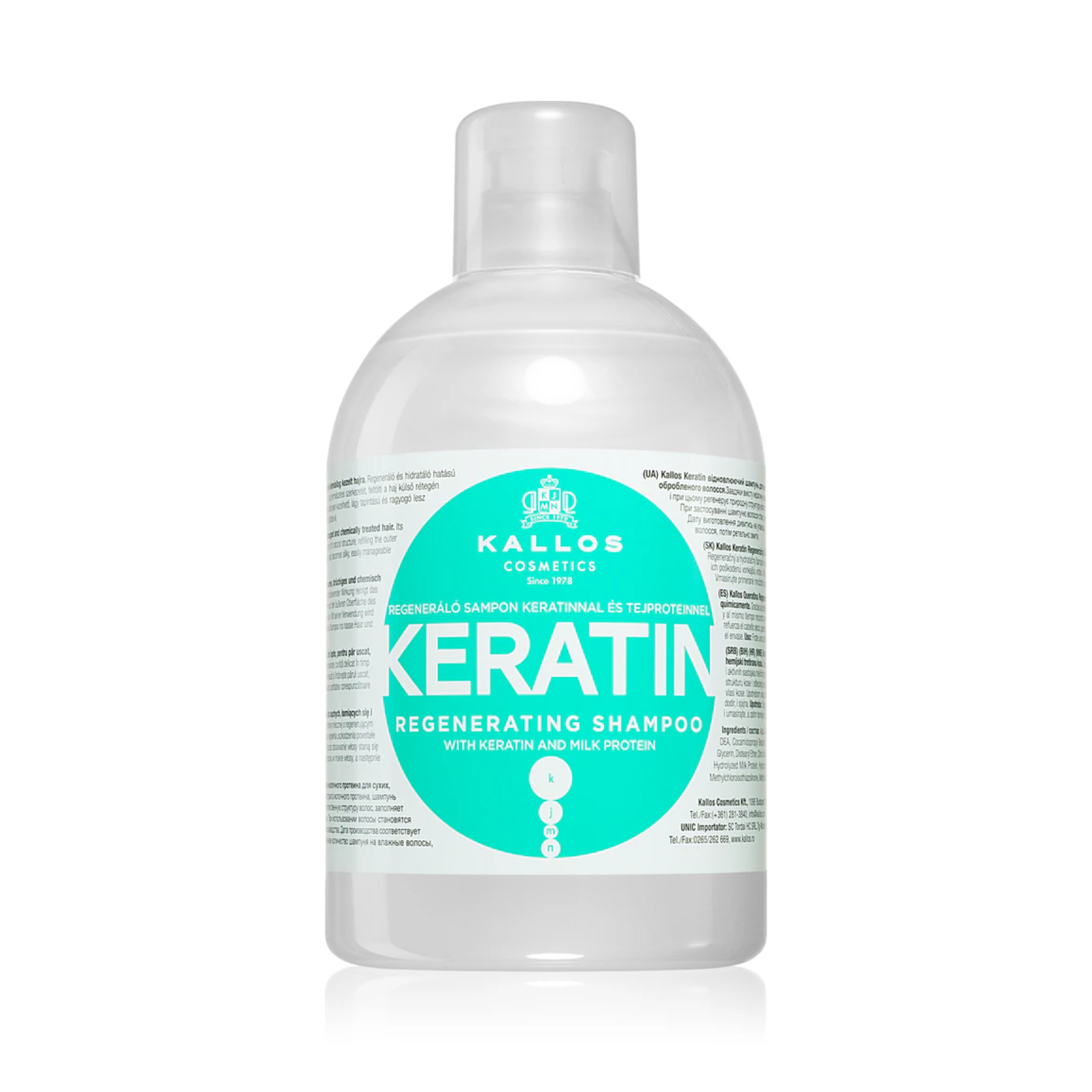 Șampon regenerant cu Keratina pentru păr uscat si deteriorat | Kallos KJMN Keratin Regenerative Shampoo 1000ml
