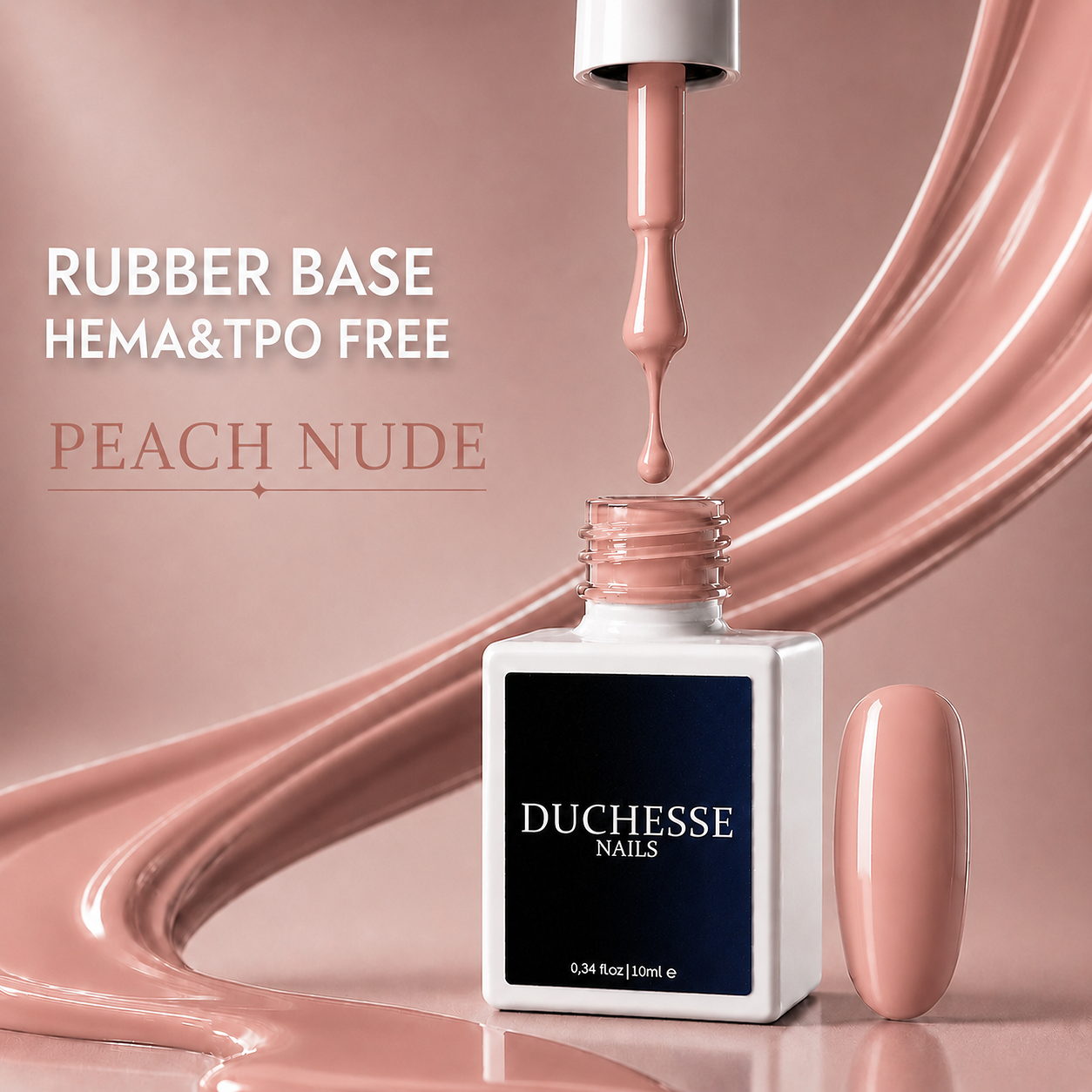 Rubber Base HEMA & TPO FREE, Nuanta Peach Nude, 10 ml